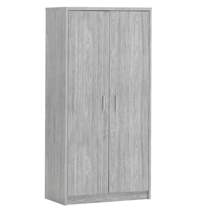 Armoire de rangement Spacio à 2 portes et 5 tablettes, réalisée en