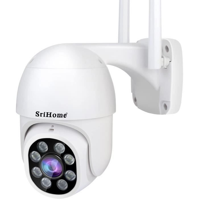 Caméra de Surveillance extérieure PTZ IP Wifi hd 1080P blanc avec