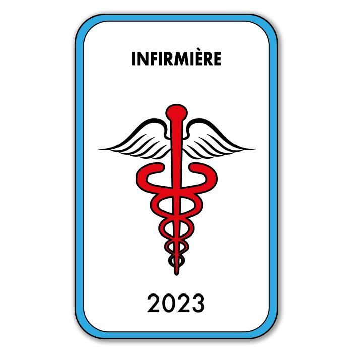 Autocollant Sticker - Vignette Caducée 2023 pour Pare Brise en Vitrophanie - V4 Infirmière