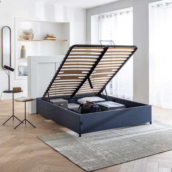 Lit coffre en kit - SOMEO 140x190 Bleu - Someo Lit coffre en kit - SOMEO 140x190 Bleu - Someo