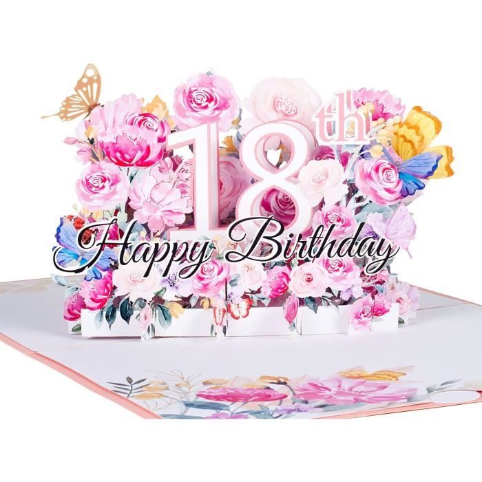 Carte Anniversaire Cartes 3D D'Anniversaire 18 Ans Pop-Up Carte De