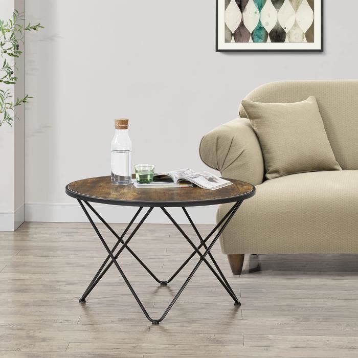 AUPROTEC Plateau De Table Rond 19 Mm 700 Mm Alux Noir Plaque En Bois