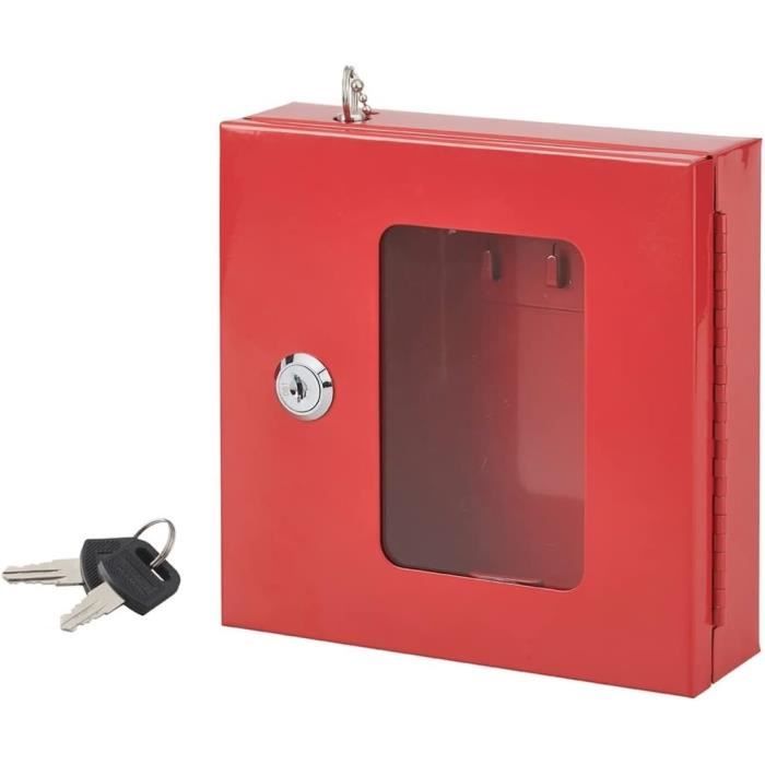 Relaxdays - Lot De 2 Boîtes à Clés De Secours Avec Vitre Et Marteau - Coffret Murale Verrouillable Rouge Pour Urgence - Idéale Porte Sécurité - 10
