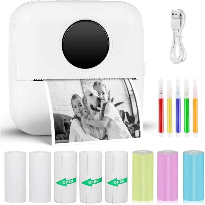 GuKKK Imprimante Photo Portable Mini Thermique Bluetooth - Photos Instantanées Sans Encre