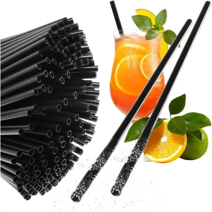 Lot De 4 Pailles En Métal Réutilisables (2 Noires, 2 Argentées) - 7 Cm, En Aluminium, Faciles à Nettoyer