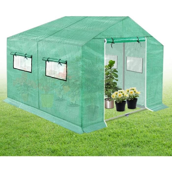 Relaxdays Serre En Film, Basse, Toit Pointu, Film Résistant Aux UV