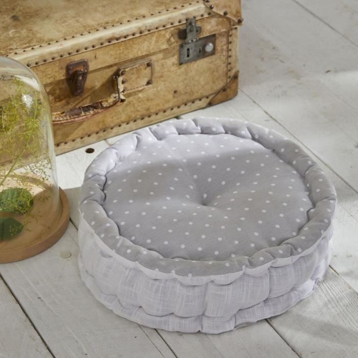 Coussin de sol rond - TODAY - CHARME - Imprimé Constance - 40 x 12 cm