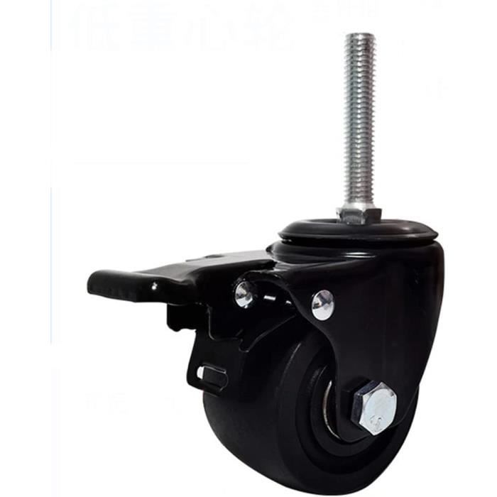 Wiltec Jeu 2x Roulette pivotante Blocage double - 100 mm - Capacité