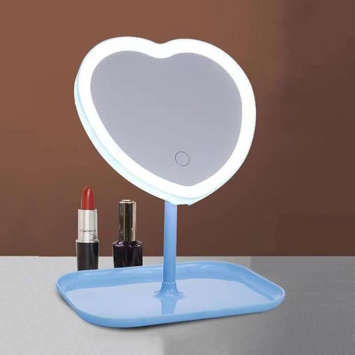 Miroir Maquillage LED Hollywood BESTOPE Pro - 60x35cm, Hauteur Réglable, 3 Modes Lumineux Et Rangement