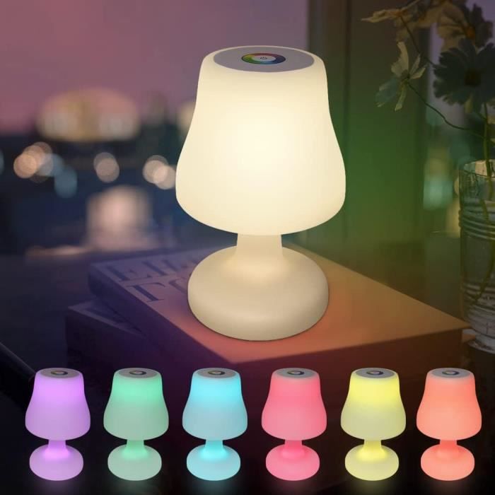 MALUX Lampe De Table LED Sans Fil Rechargeable - Intensité Variable, Tactile - Pour Chambre, Salon, Camping, Jardin - IP44 - Ambiance Lumineuse Modulable