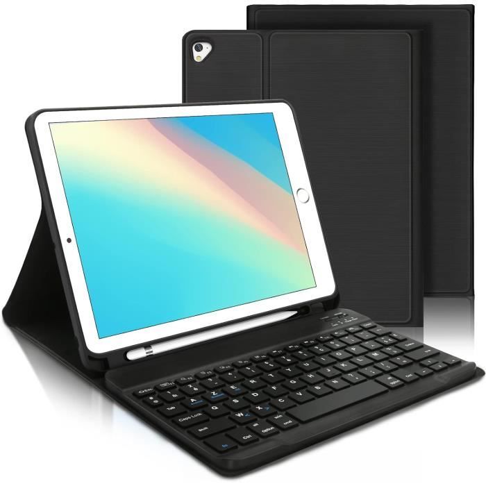 Coque Clavier Bluetooth AZERTY Pour IPad 9.7" - Magnétique, Détachable, Couleur Violette