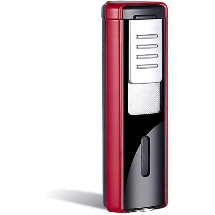 Briquet Chalumeau De Cuisine JETPRO - Flamme Triple Jet Réglable, Butane (gaz Non Inclus), Rouge