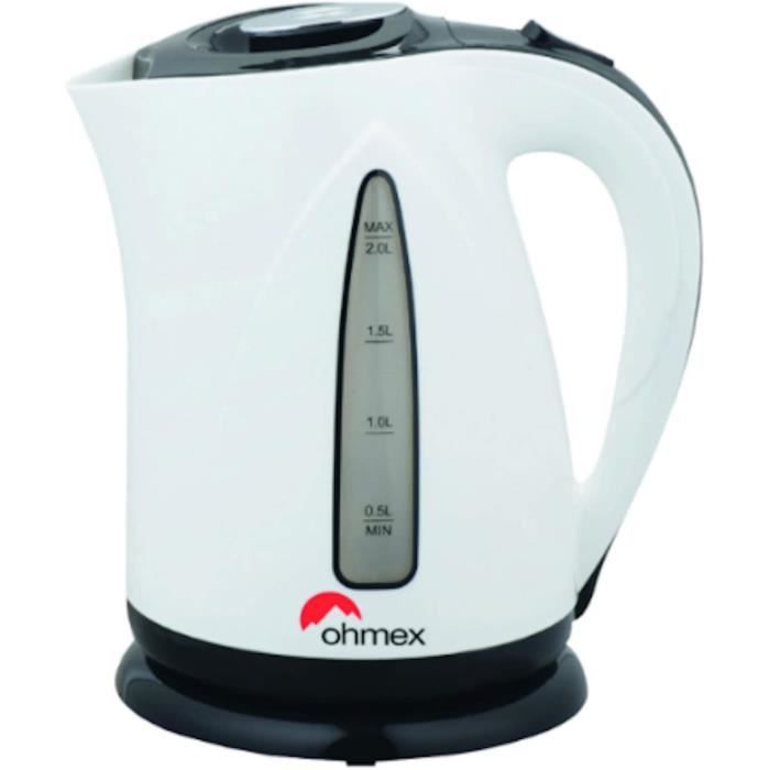 Bestron AWK2200BW Bouilloire, avec base rotative à 360°, arrêt
