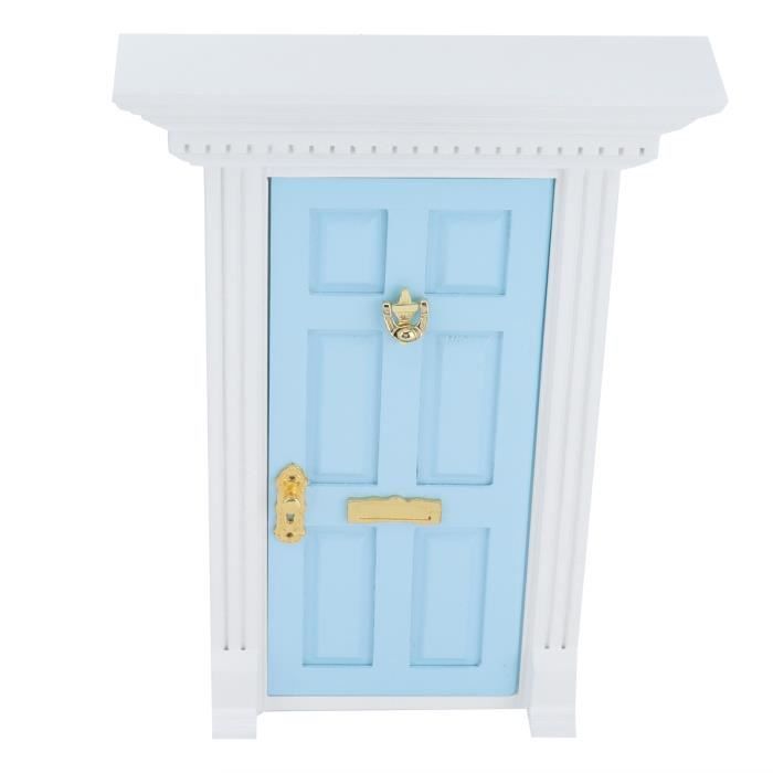 Atyhao Porte Miniature Maison De Poupée Échelle 1:12 – Bois Massif, Style Traditionnel à 6 Panneaux, 18,5x9x1,5 Cm, Déco Maison De Poupée