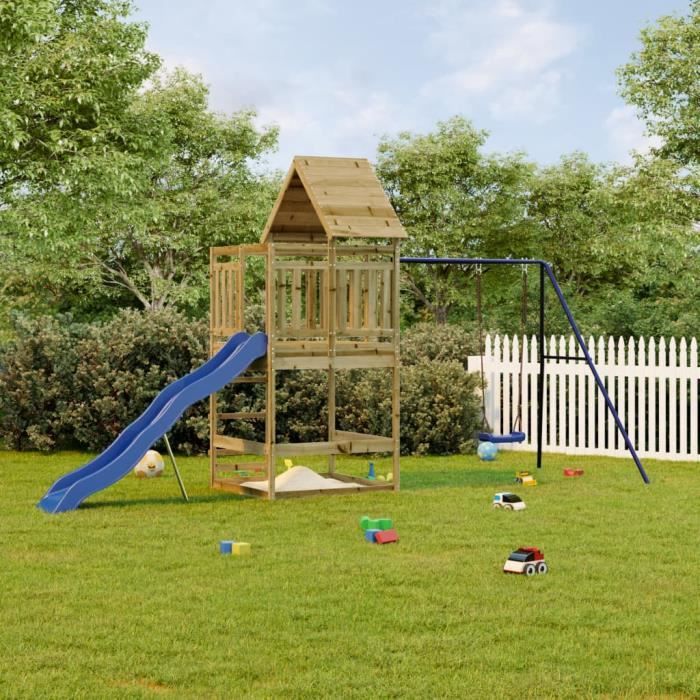 Aire de jeux d'extérieur bois de pin imprégné AB3157017 YESMAEFR - Jeux - Jouets