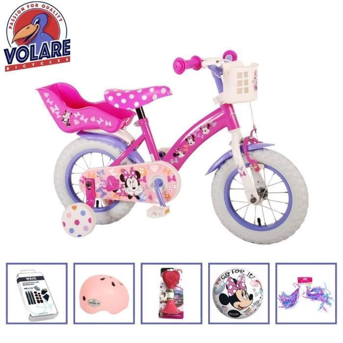 Vélo Enfant Fille 12/14/16 Pouces - Style Princesse Avec Panier & Glands - Pour 2 à 8 Ans - Roues Stabilisatrices
