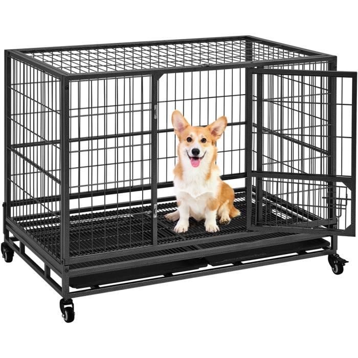 Meilleurs prix pour Yaheetech Cage pour Chien Cage pour Animaux 106×65×81 cm Maison pour Chien avec deux portes Niche pour Animaux de Compagnie