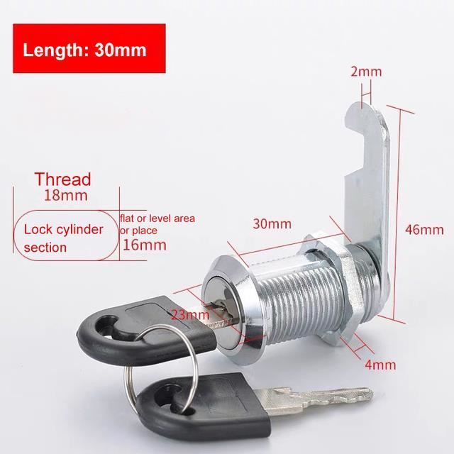 NFLC Serrure Came Barillet Pour Boite Aux Lettres Tiroir 18mm 2 Cles - AliExpr