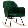 Chaise à bascule - Fauteuil à bascule  60 x 74 x 84 cm Fauteuil de relaxation Rocking Chair - Vert foncé Velours #D#2272-1