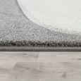 Tapis Chambre Enfant Adorable Couleurs Pastel Motif Nuages Poils Ras En Gris Blanc [Ø 120 cm rond]-1