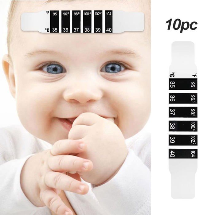 Bandes Thermomètre Frontal - 20 Pièces, Réutilisables, Sans Mercure - Pour Bébé Et Adulte