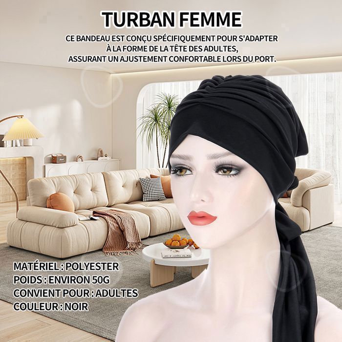 2pcs Bonnet Turban Femme Front Croisé Coton Stretch Bonnet De Nuit Chapeaux Bandeau Foulard Mode Musulmanes Pour Perte De Chev[371] - Au Quotidien