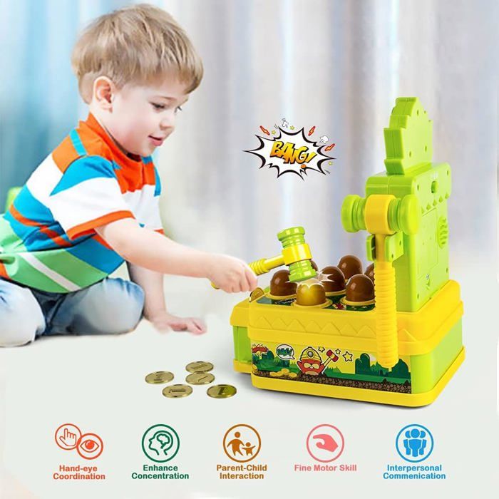 VATOS Whack Jeu de pièces de Monnaie électronique avec 2 marteaux, pour