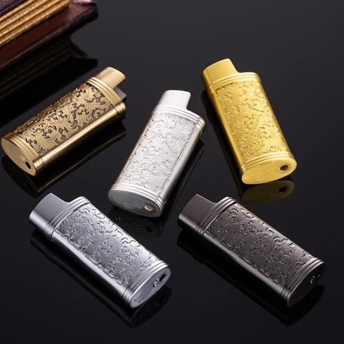 Étui à Briquet Métal Motif Loutre Graffiti Mignon - Protection Double Face Pour Briquets Standard, Cadeau Fumeur