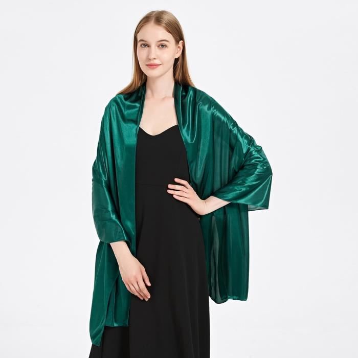 Polyvalent Déco écharpe Châle En Satin Argenté EUPSIIU 200x70cm