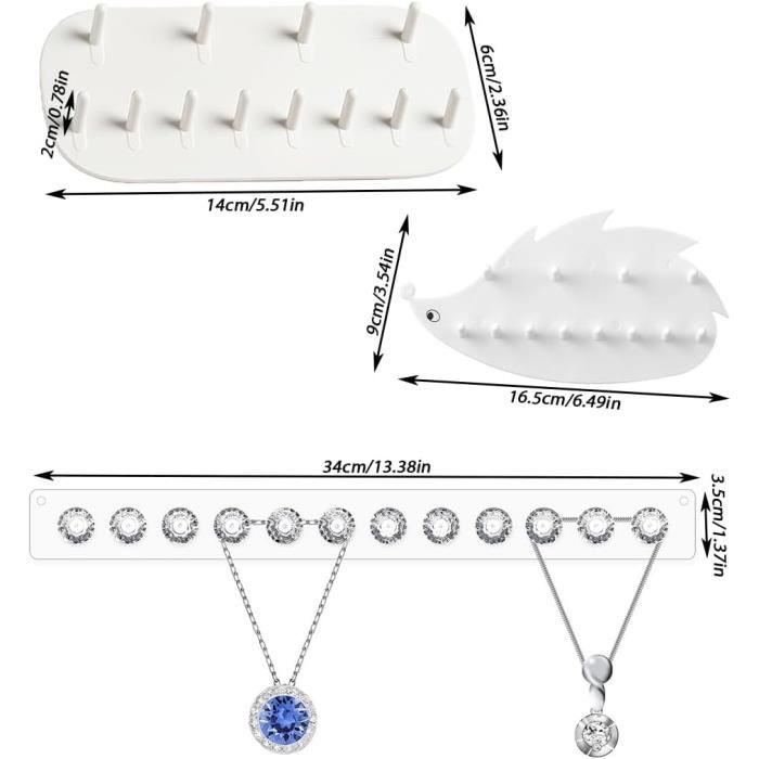 Support Présentoir à Collier – Crochet élégant Blanc – Matériau PP – 14,7x7,5 Cm