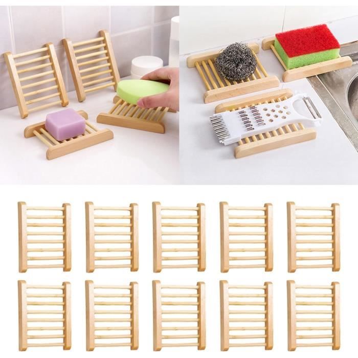 Lot De 2 Porte-savons En Forme De Feuille - Avec Ventouse Et égouttoir - Pour Salle De Bain Et Cuisine