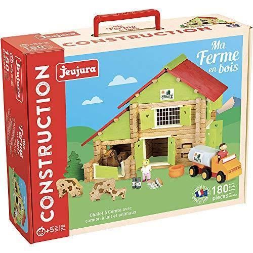Ferme en bois 140 pièces Jeujura : King Jouet, Lego, briques et