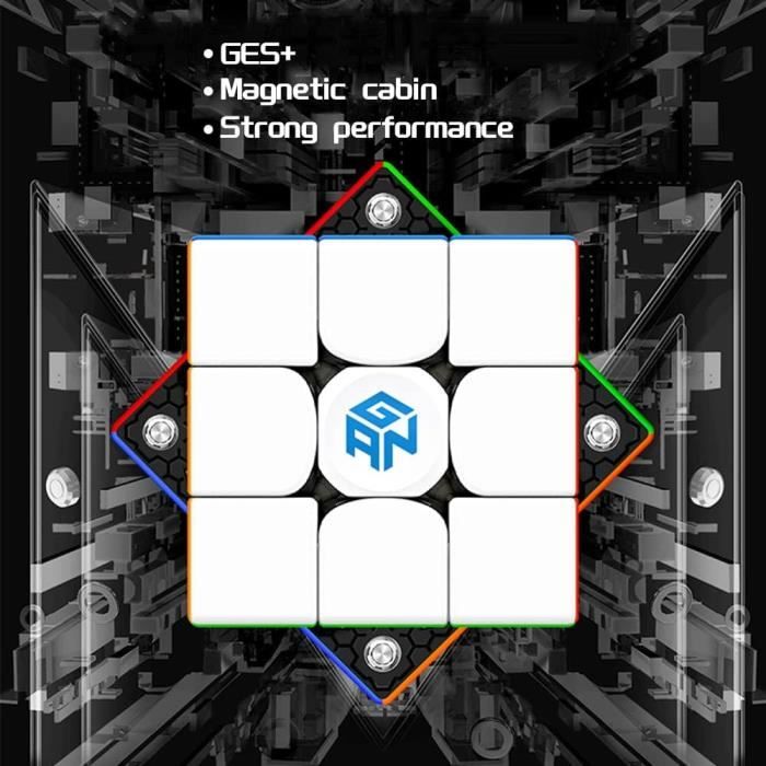GAN 356M Lite - Cube 3x3 Magnétique Speed Cube Léger Avec IPG & GES+, Idéal Débutants Et Experts