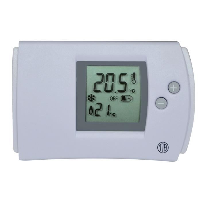Thermostat filaire programmable blanc pour chaudière - contact sec