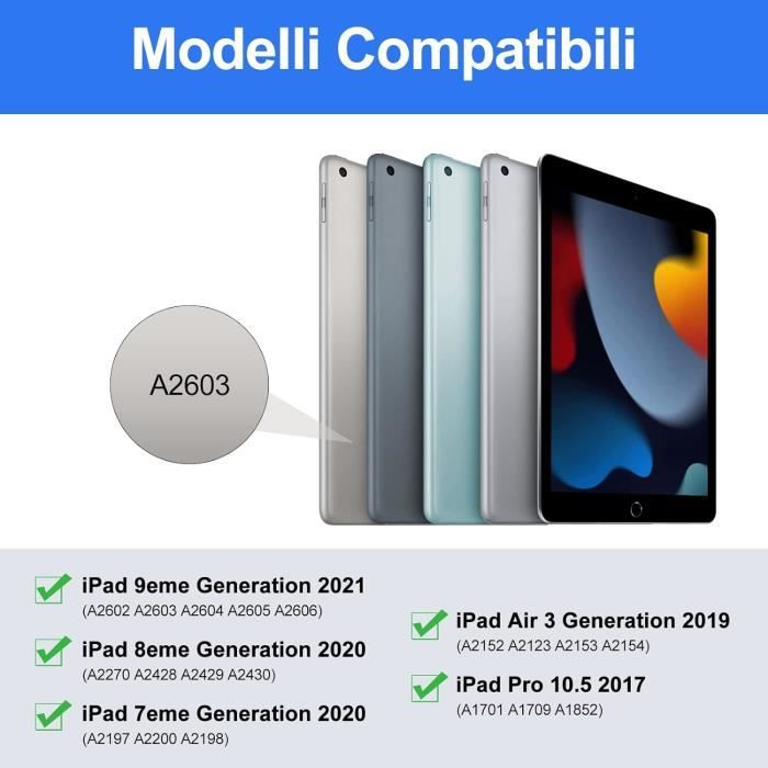 Clavier AZERTY Français Avec Coque Pour IPad 9e/8e/7e Génération 10.2" - Magnétique, Portable, Avec Porte-stylet