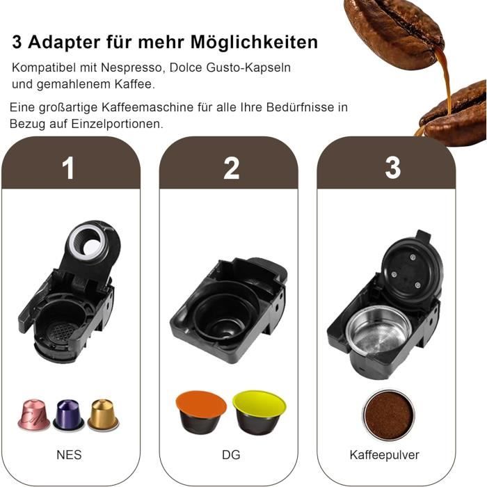 Machine à Café Capsule 4 En 1 Warriors1 - Compatible Nespresso OL, Dolce Gusto, Lavazza, Café Moulu, 20 Bar