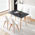 DORAFAIR Table à manger rectangulaire scandinave en bois 110*70*75cm Noir-2