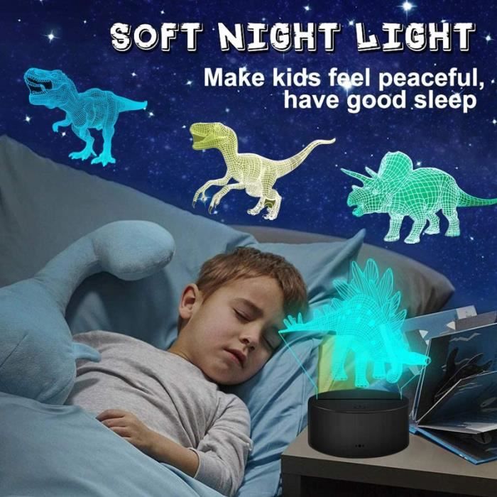 Lampe Frontale LED kidled pour enfant motif Dinosaure Rechargeable