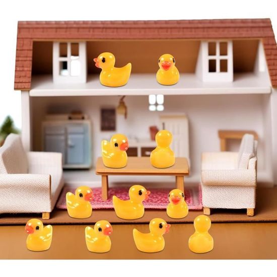 150 Mini Canards En Résine – Figurines Jaunes Pour Déco Jardin, Aquarium, Maison De Poupée – Lot Créatif