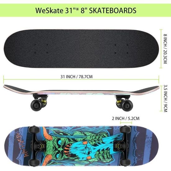 WeSkate 3108-1-eu Skateboard Unisex-Children Adolescence Adult