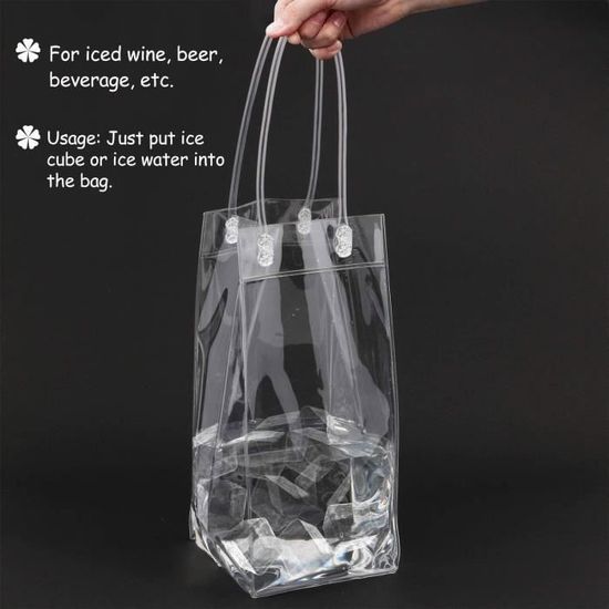 2 pièces sac en PVC Transparent Champagne boisson vin bière sac de