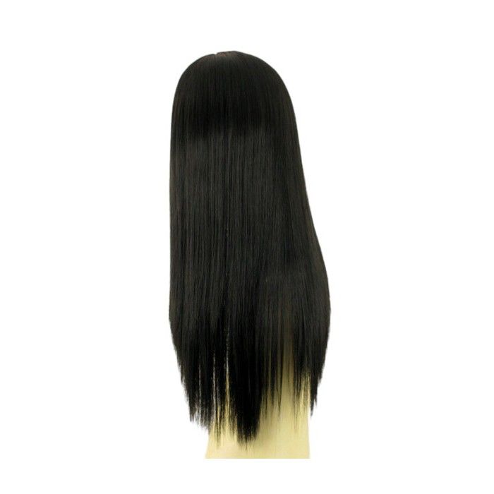 Demi-perruque (demi-tête) Synthétique - 60 Cm Noir - Bonnet Moyen - Neuf Avec étiquettes