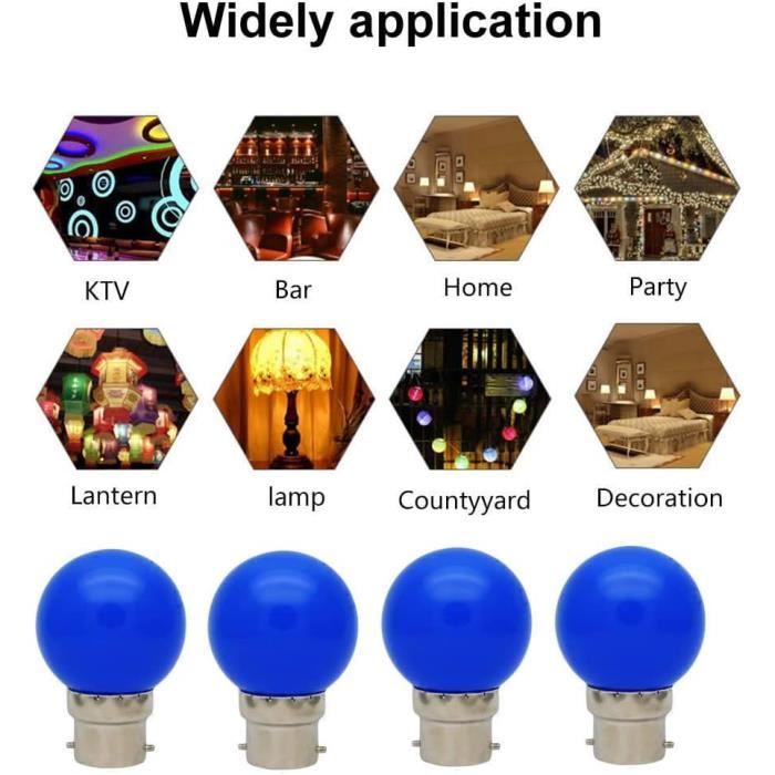 Lot De 20 Ampoules Bleues Philips 15W Pour Guirlande Ou Déco - 230V