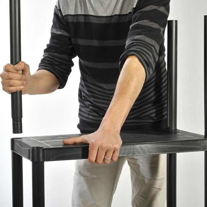Étagère Plastique Noir Marbuen 5 étages 90x40x180cm - Charge 35kg Par étagère, Intérieur/extérieur
