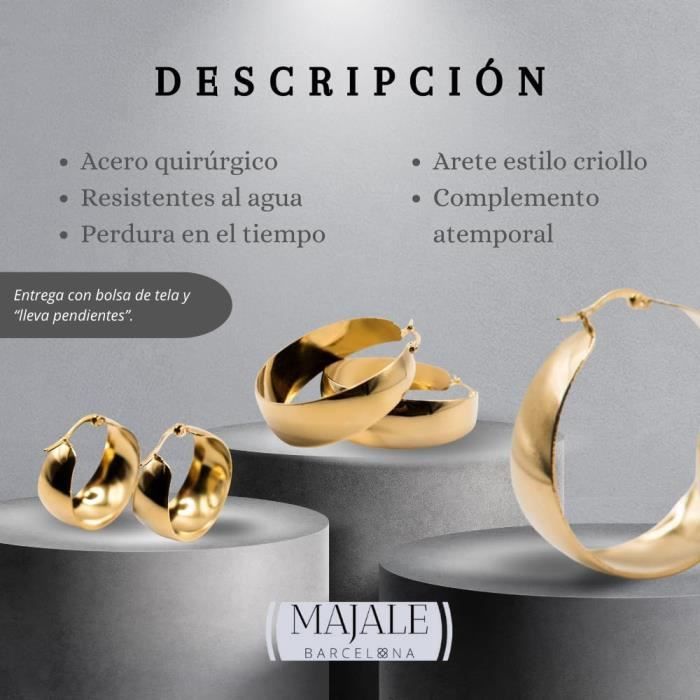 Boucles D'oreilles Créoles Adramata - Forme Larme, Plaqué Or/argent, Hypoallergéniques, 25-40mm