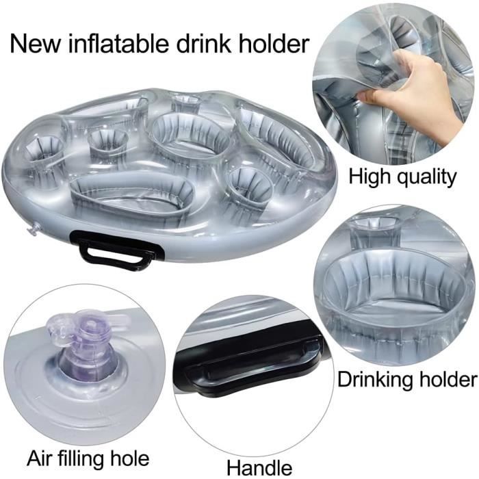 8 trous grand nuage gonflable flottant porte-boissons bière jus peut