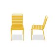 Ensemble table de jardin et 6 chaises - Acier - Palavas - Jaune-3