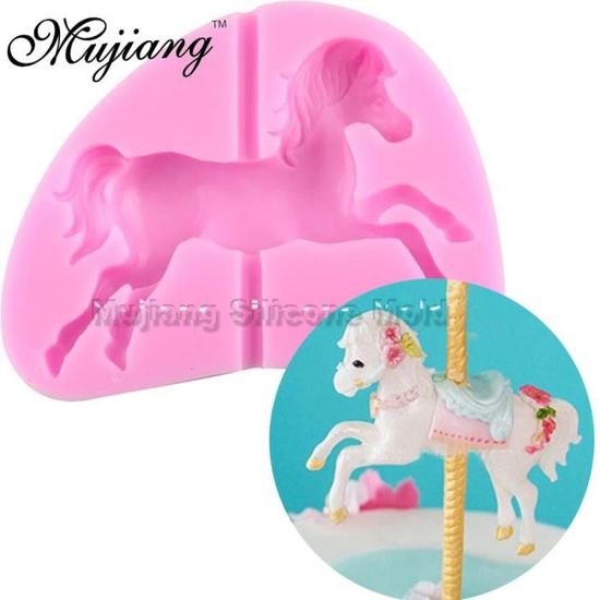3d Bijoux De Cheval De Carrousel Gateau Moules En Silicone Fondant Gateau Outils De Decoration Gumpaste Chocolat Moules Cuisine Cdiscount Maison