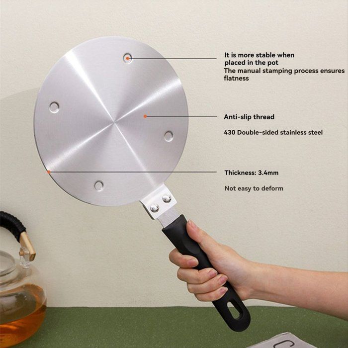 Plaque Conductrice De Chaleur Universelle - Diffuseur Induction 12,8cm Inox Pour Cocotte