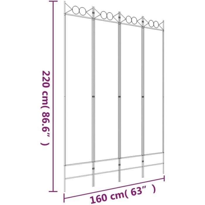 Paravent Séparation 1 Panneau Noir - Cloison Intimité 175x176 Cm Pour Intérieur Et Balcon